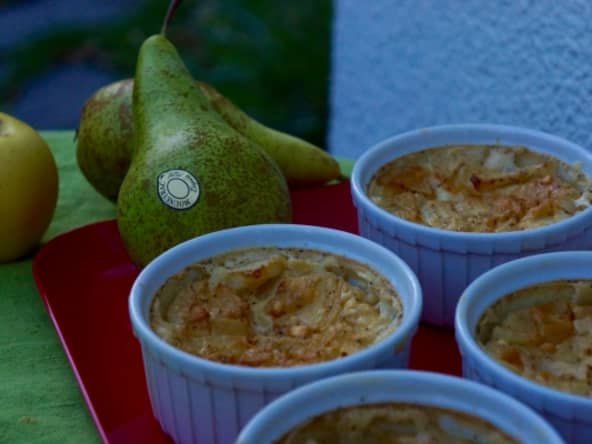 Petits flans aux poires caramélisées