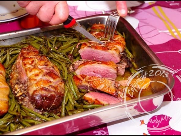 Rôti de magrets de canard aux fruits du mendiant