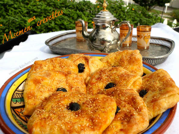 Msemen aux crevettes