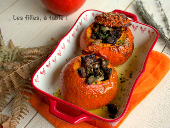 Potimarron farci à l’agneau et aux cèpes