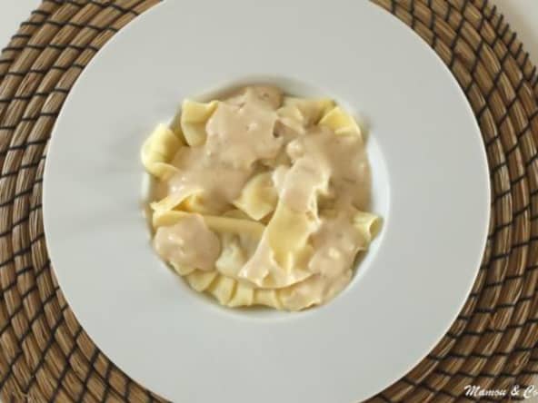 Ravioli au foie gras et pommes confites