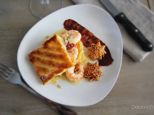 Feuilletés de Gambas et Tagliatelle de légumes