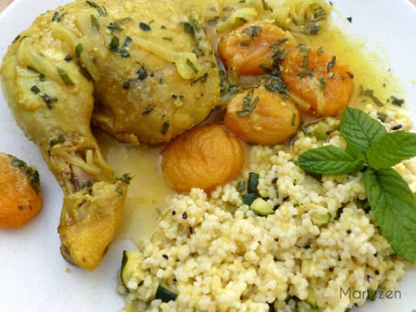 Poulet aux abricots et à la menthe