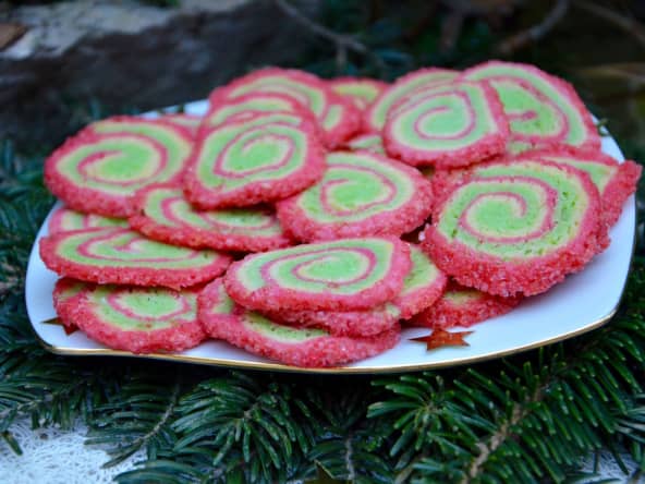 Sablés spirales tricolores de Noël