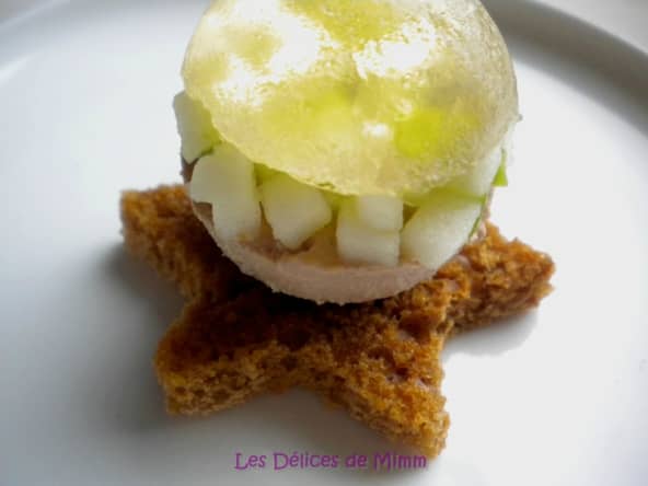 Boule de Noël au foie gras et gelée de Muscat de Rivesaltes