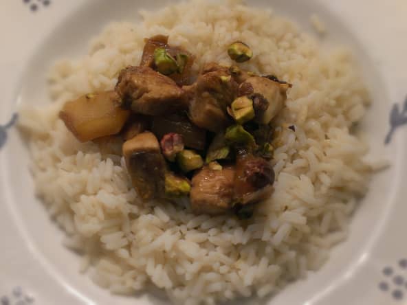 Sauté de dinde ananas-pistaches