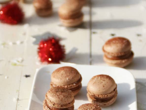Macaron ganache au chocolat et fleur de sel