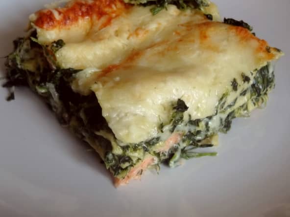 Lasagnes fondantes au saumon et épinards