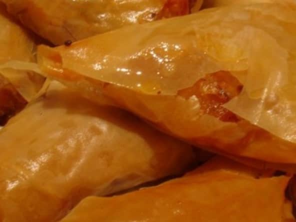 Samosas à la normande et boudin blanc