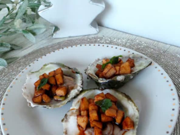 Huitres aux pommes Granny Smith et balsamique