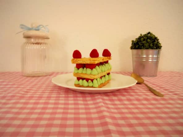 Mille-feuilles pistache framboise