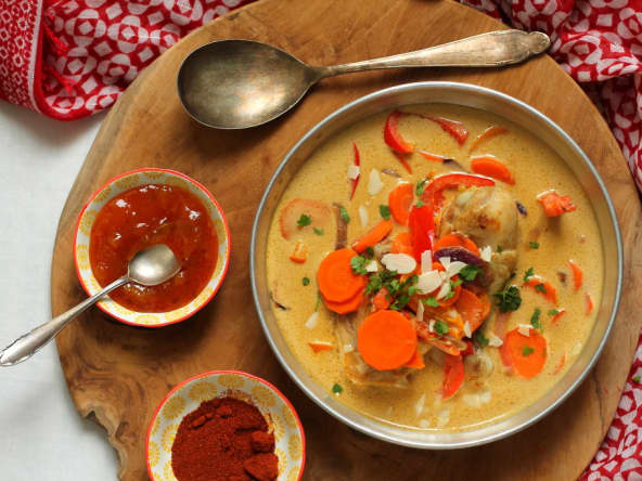 "Curry" de poulet au chutney de mangue