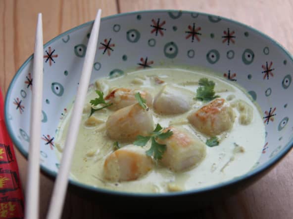 Curry de saint jacques au lait de coco