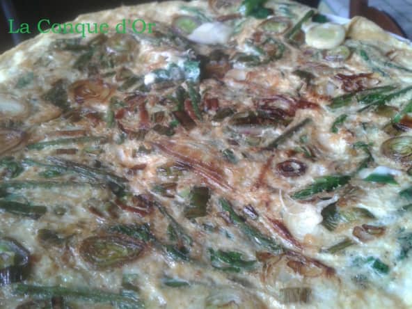 Frittata aux asperges, blettes et auricchio