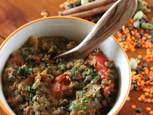 Dahl aux deux lentilles et aux épices à partager en famille