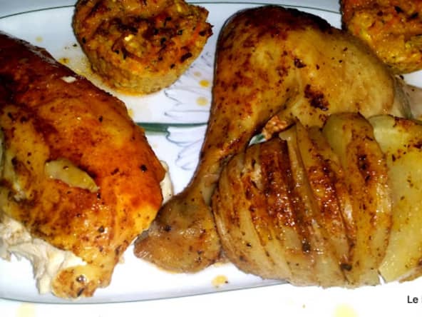 Poulet rôti en papillote