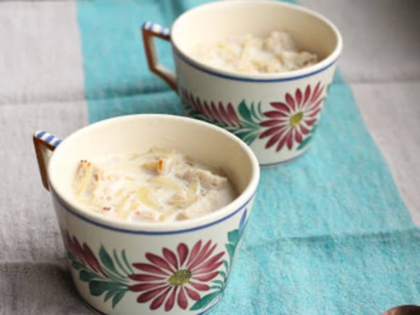 Soupe bretonne au lait et aux oignons caramélisés