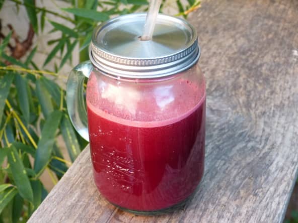 Jus de betterave, carottes et pamplemousse