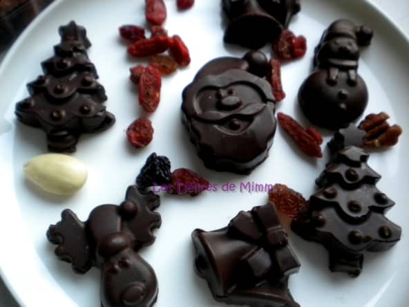 Petits chocolats de Noël aux fruits secs