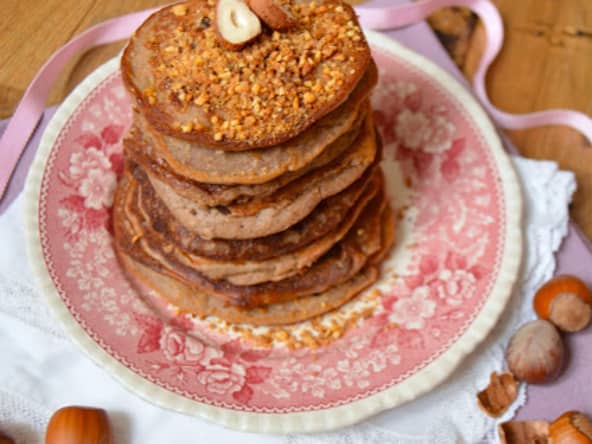 Pancakes à la banane, pralin et sarrasin
