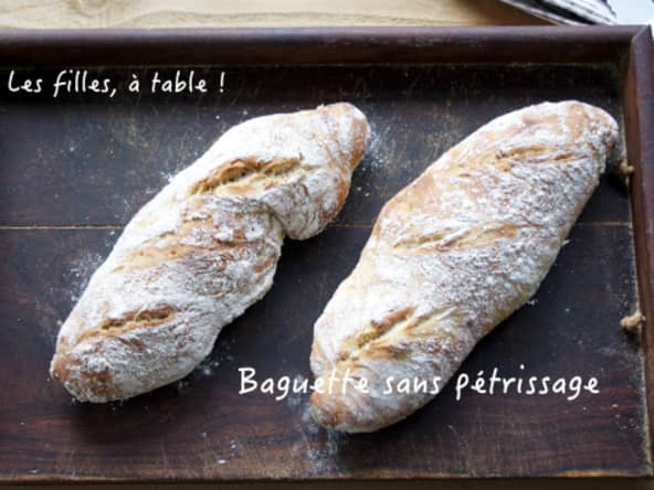 Baguette de pain sans pétrissage