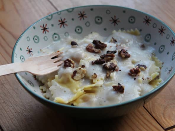 Ravioli maison à la crème de topinambour