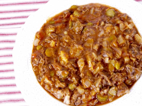 Boeuf miroton avec les restes du pot-au-feu