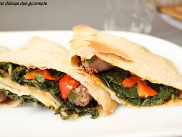 tortilla mexicaine aux légumes et aux merguez