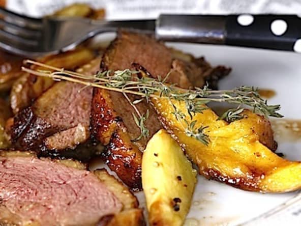 Magrets de canard à la mangue et au miel