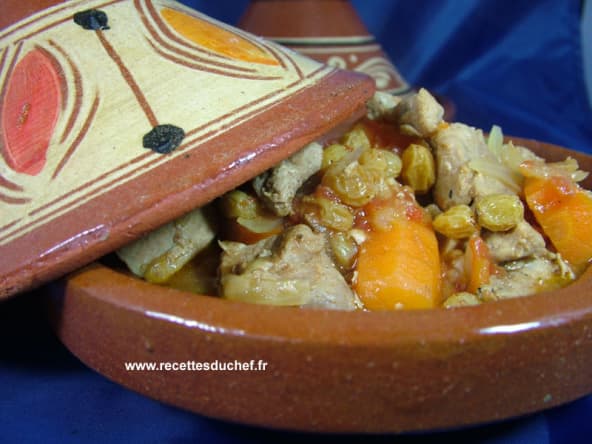 Sauté de porc aux raisins et au miel