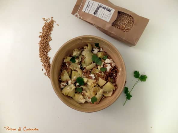 Salade aux artichauts et petit épeautre du Luberon