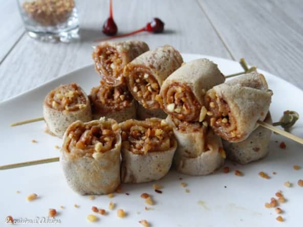 Brochette de crêpes au chocolat sans lactose