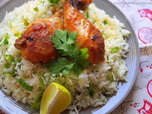 Poulet sauce soja miel et riz basmati à la coriandre pour les amoureux des plats sucrés salés