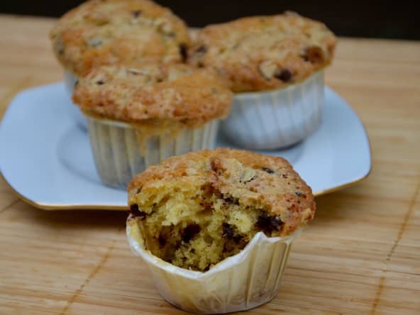Muffins aux noisettes et pépites de chocolat