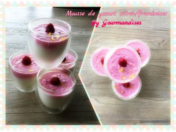 Mousse légère de yaourt citron et framboises