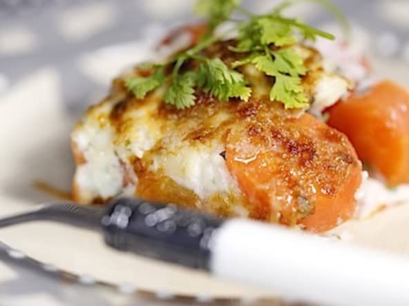 Gratin de carottes au chèvre et au cumin