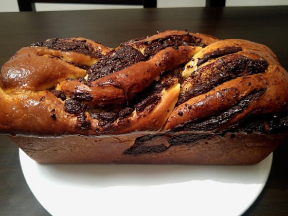 Brioche marbrée au chocolat ou Schokoladenzopf ou Krantz Cake