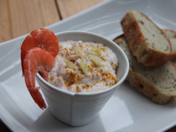 Rillettes légères aux crevettes pour vos toasts ou pancakes