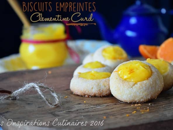 Biscuits Empreintes au romarin au curd de clémentine ultra gourmands