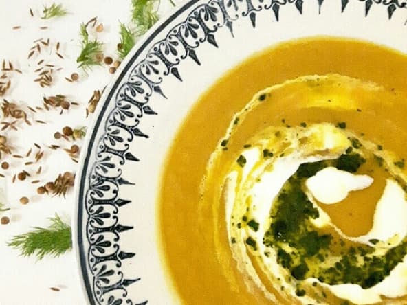 Soupe de carotte et fenouil rôtis aux épices douces