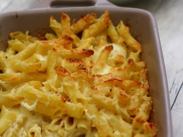 Gratin de pâtes aux 4 fromages