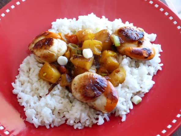 Noix de saint-jacques marinées à la plancha