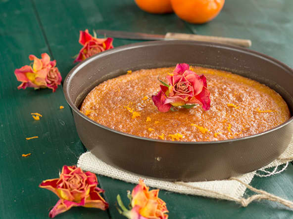 Délicieux gâteau à la mandarine et fleur d'oranger