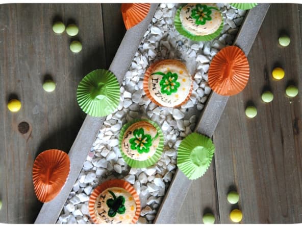 Macarons Shamrock, ganache chocolat noisettes pour fêter la saint Patrick