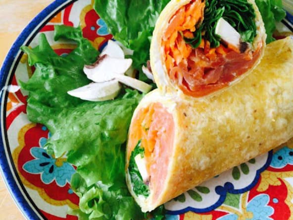 Wrap truite fumée et fromage frais