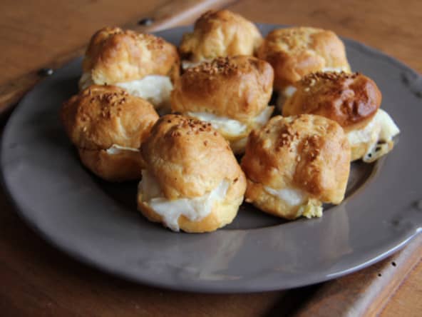 Petits choux apéritif au chèvre