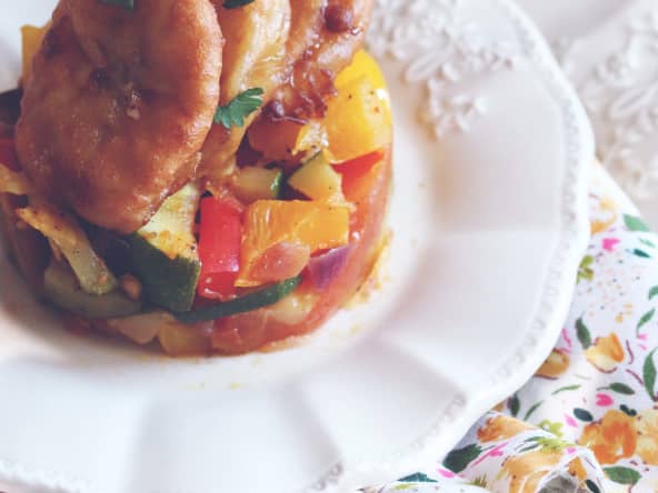 Beignet de banane et ratatouille épicée