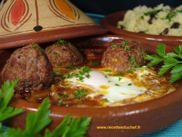 Tajine de boulettes de merguez et oeufs