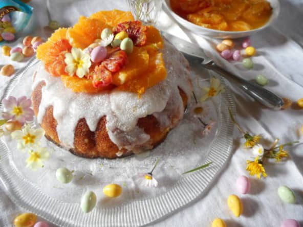 Le savarin nid de Pâques aux oranges