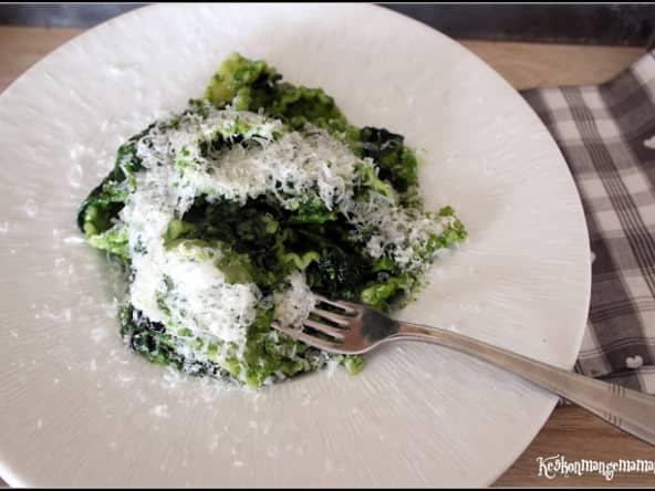Pâtes au pesto d'épinards